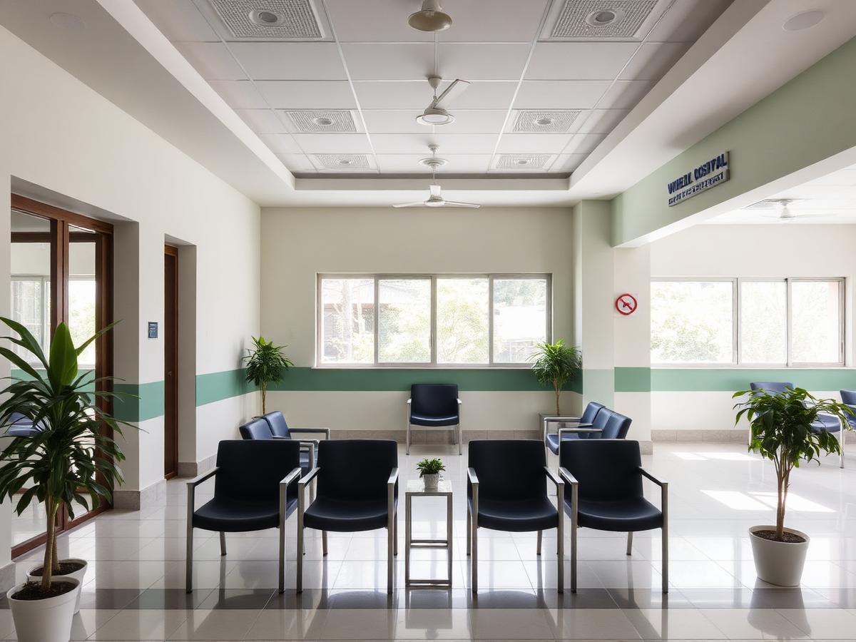 Waiting area at Mehta Hospital, Radaur, Haryana (placeholder — pending real photography)